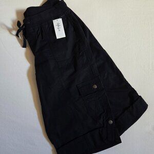 NWT Style & Co Black Cuffed Cargo Skimmer Shorts Size Small